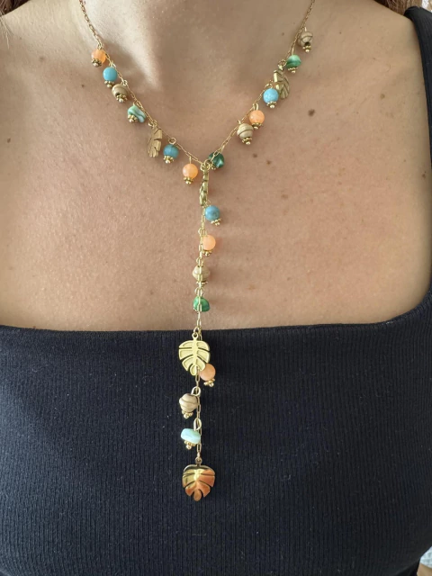 Corbatero hojas acero gold