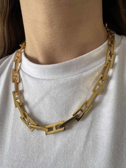 Gargantilla XL acero gold - comprar online