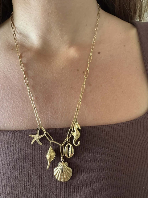 Collar Atlantico acero gold