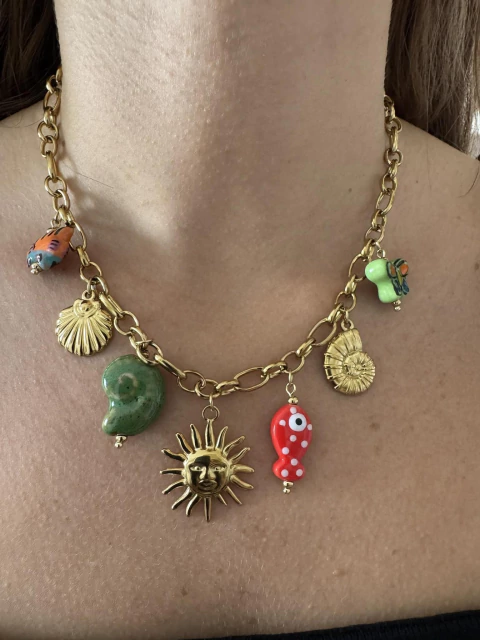 Collar Moma acero gold