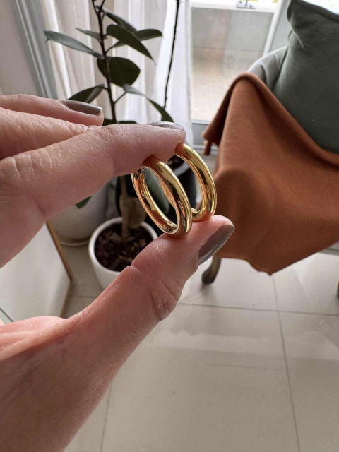 Aro Delfi acero gold grande