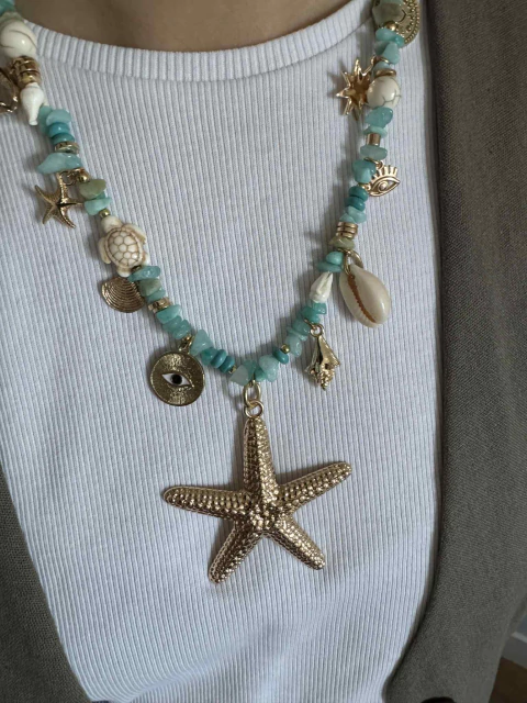 Collar Buzios con Turquesa