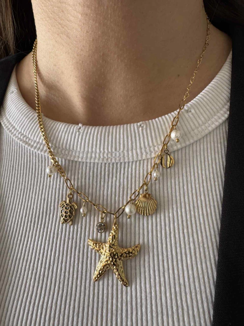 Collar Creta acero gold