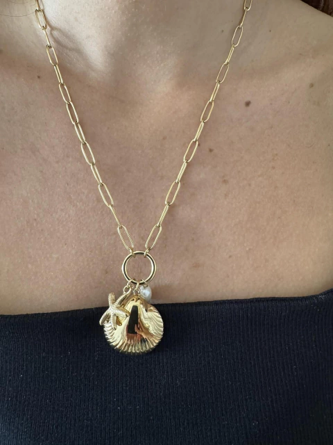 Collar Tuck acero gold