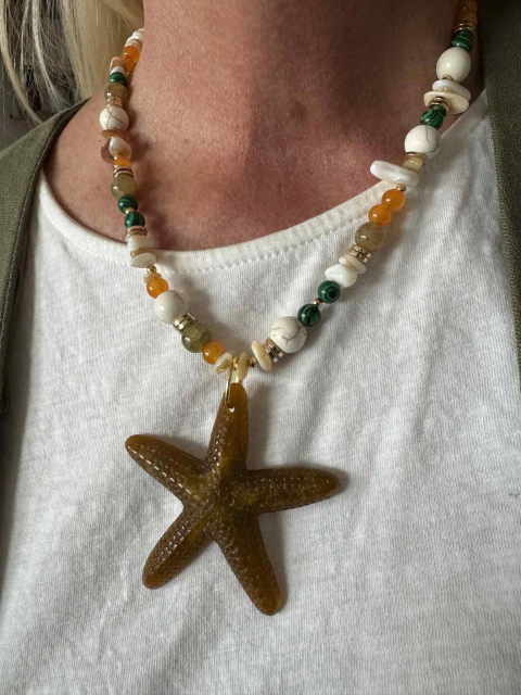 Collar Estrella marina y piedras - comprar online