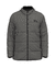 Jaqueta puffer LRG dupla face cinza com capuz e zíper frontal