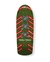 Skateboard deck Powell Peralta OG Rat Bones na cor verde oliva, com design de ossos e detalhes em vermelho, medindo 10” x 30“.