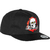 Boné snapback preto da Powell Peralta com estampa de caveira e garras.