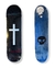 Shape de skate Shape ZERO MAPLE SINGLE SKULL 8.0'' com design de cruz e caveira, exibindo uma parte frontal preta e uma traseira azul.