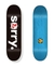 Skateboard Shape FLIP importado com design preto e azul, modelo Sorry Black 8.25”, mostrando os dois lados do produto.