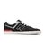 Tênis New Balance Nb Numeric 574 Vulc Masculino na cor preta, com detalhes em vermelho e branco, vista lateral.