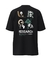 Camiseta preta LRG com estampa colorida de ursos panda e texto "RESEARCH" na parte de trás.