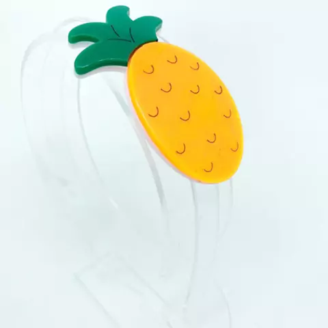 Tiara De Acrilico Infantil Abacaxi Amarelo