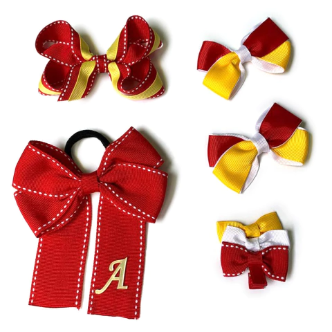 Kit Escolar Basics Amarelo, Vermelho e Branco 5 peças