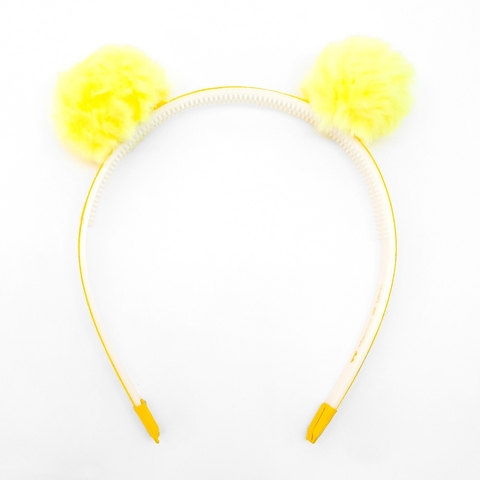 Tiara Pompom Algodao Doce Amarelo P