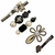 Kit 6 Presilhas Luxo Strass Pérola P&B