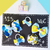 Kit Escolar Basics Azul Claro Amarelo Branco 5 peças
