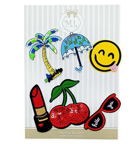 Kit com 6 Patches Termo Colantes Modelo 8