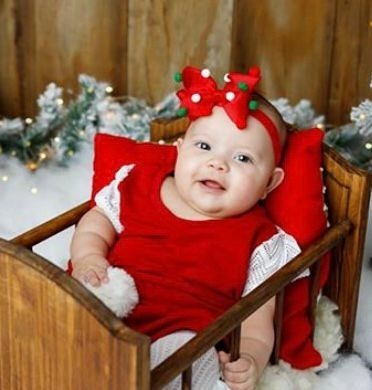 Faixa Rafaela Pompom Natal Vermelho