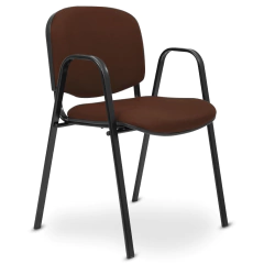 Silla de oficina fija tapizada color marron