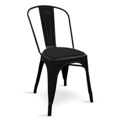 Silla Tolix Negra/Asiento tapizado - tienda online