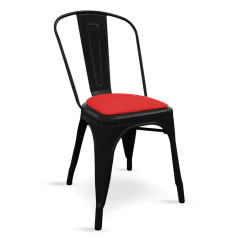 Silla Tolix Negra/Asiento tapizado