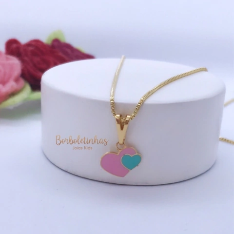 Colar Infantil 2 Corações