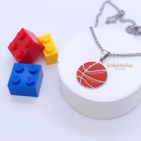 Colar Infantil Bola Basquete - para meninos