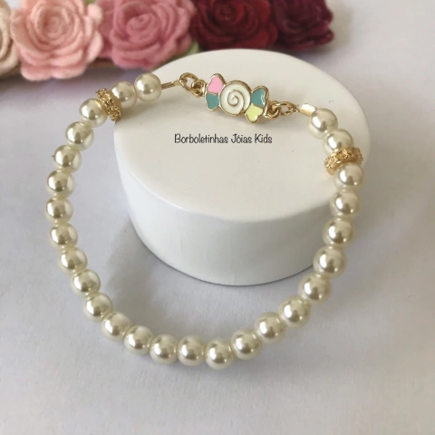 Pulseira Infantil Bombom com Pérolas na internet