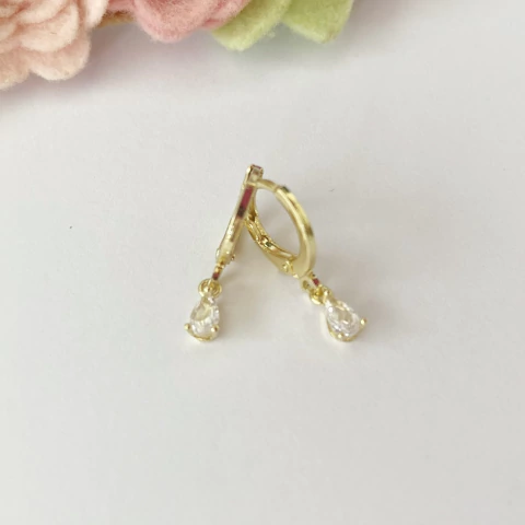 Brinco Argolinha Infantil Gota Cristal Delicadeza que Encanta - comprar online