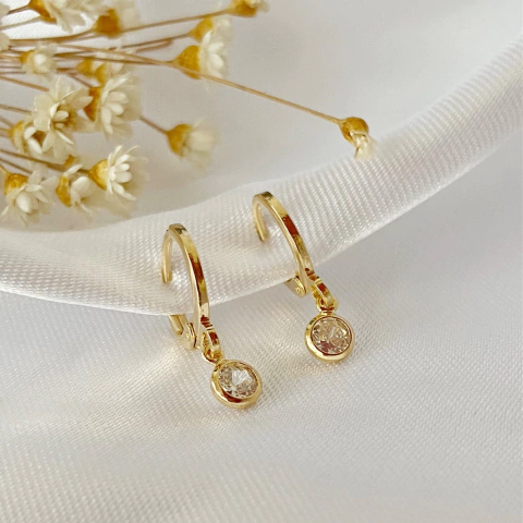 Brinco Argola Infantil - Pedrinha