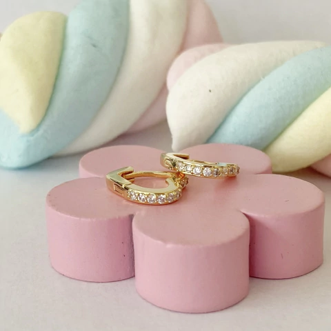 Brinco Argola Infantil Coração com Zirconias - comprar online