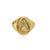Anel Letra A cravejado, banhado a ouro 18K. Vendido por Dezoitok para elas