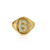 Anel Letra Cravejada B - Banhado a Ouro 18K - comprar online