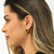 Brinco Argola Quadrado banhado a ouro 18K.