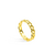 Anel Elos banhado a ouro 18K com design de elos entrelaçados.