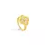 Anel Trevo Cravejado banhado a ouro 18K com design de trevo e pedras brilhantes.