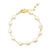 Pulseira com detalhe de pérola banhada a ouro 18K
