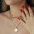 Colar Medalha Colorida Letra - Banhado a Ouro 18K