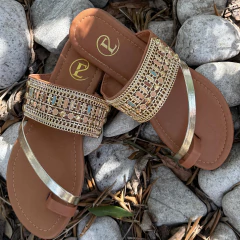 SANDALIA FLAT TINI TOAST (288-3) - LAS ROXY