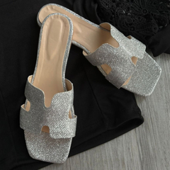 SANDALIA CHATA CELINA GLITER SILVER - comprar online