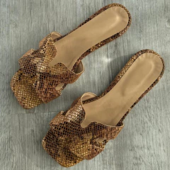 SANDALIA CHATA CELINA PRINT GOLD - LAS ROXY