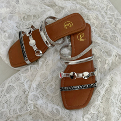 SANDALIA FLAT BELEN SILVER (244-6) en internet