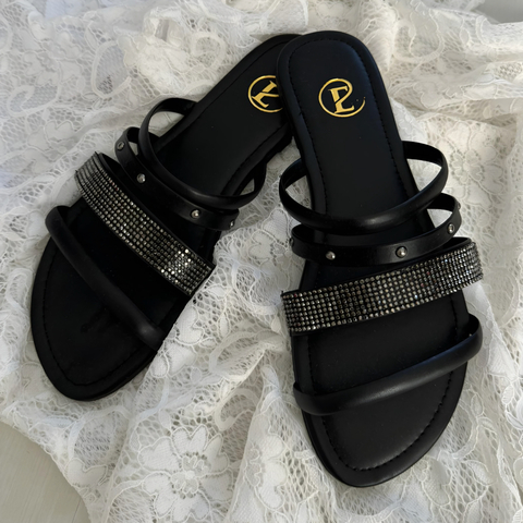 SANDALIA FLAT LIZ BLACK (289-1)