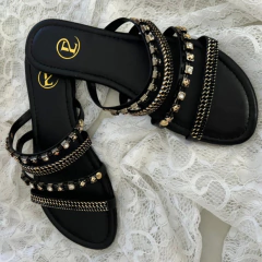 SANDALIA FLAT EMMA BLACK (287-1)