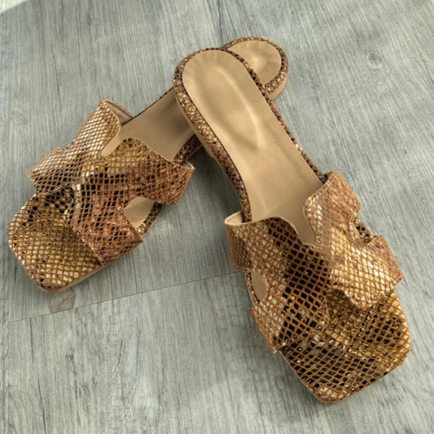 SANDALIA CHATA CELINA PRINT GOLD