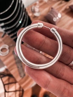 Argollas Plata Infladas XL 4,5 cm - comprar online