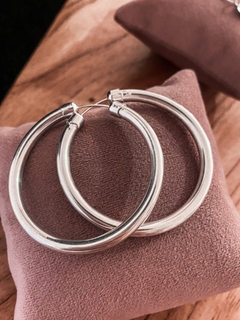 Argollas Plata Infladas XL 5,5 cm