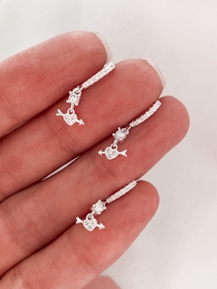 Argollita plata y cubic Afrodita por unidad