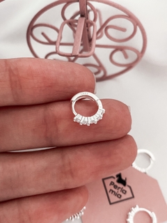 Argollita Plata y cubic Mora por unidad - comprar online